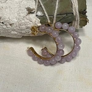 Quartzo Lavanda Brincos