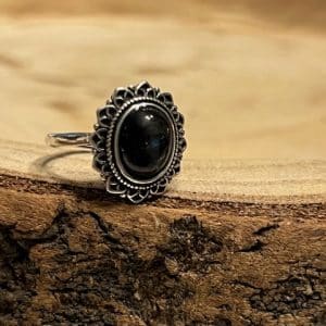 Hiperstena Anel em Prata Indiana