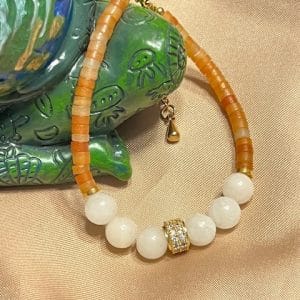 Pedra da Lua e Calcite Laranja Pulseira