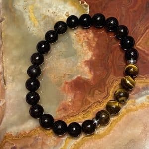 Turmalina Negra e Olho de Tigre Pulseira