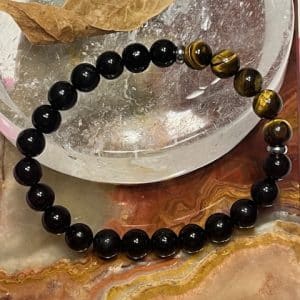 Turmalina Negra e Olho de Tigre Pulseira