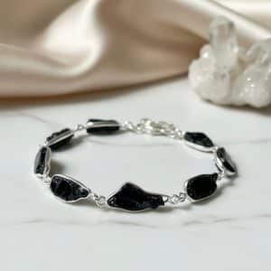 Shungite Pulseira em Prata
