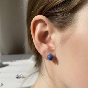 Quartzo Azul Brincos em Prata