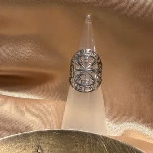 Bússola Nórdica Anel em aço dourada/prateada