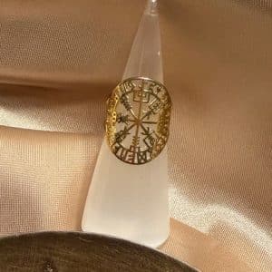 Bússola Nórdica Anel em aço dourada/prateada