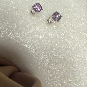 Ametista Brincos em Prata