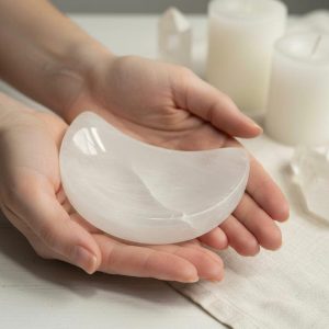Selenite Taça Lua