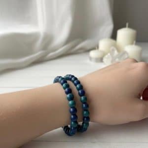 Azurite e Malaquite Pulseira 8mm