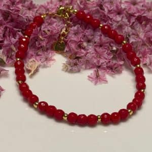 Coral Vermelho Pulseira