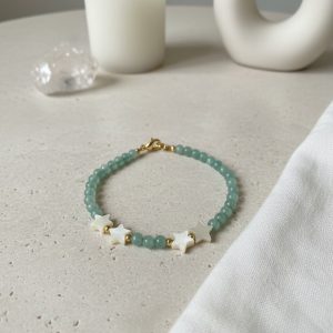 Aventurina e Madrepérola Pulseira 4mm