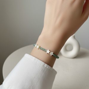 Aventurina e Madrepérola Pulseira 4mm