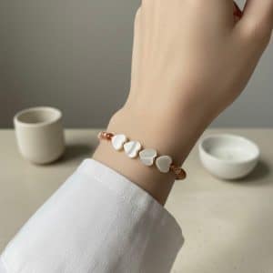 Ágata Cornalina e Madrepérola Pulseira