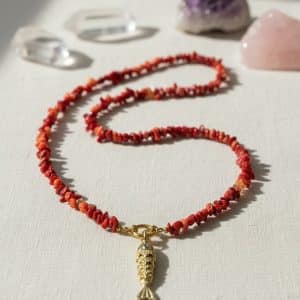 Coral Vermelho com Pendente