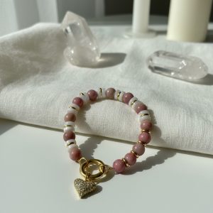 Rodonite e Madrepérola Pulseira