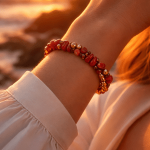 Coral Vermelho Pulseira