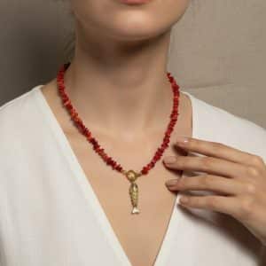 Coral Vermelho com Pendente